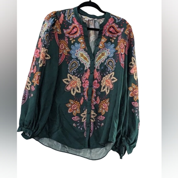Boden Green Blouson floral blouse - Picture 3 of 10